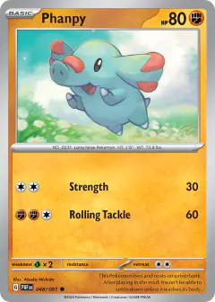 Phanpy Common card from Paldean Fates