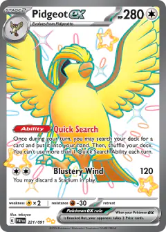 Pidgeot ex Shiny Ultra Rare card from Paldean Fates