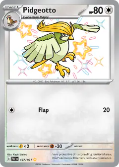 Pidgeotto Shiny Rare card from Paldean Fates