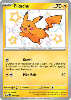 Pikachu Shiny Rare card from Paldean Fates