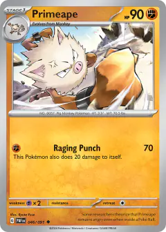 Primeape Uncommon card from Paldean Fates