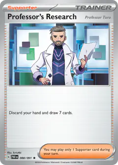 Professor's Research Rare card from Paldean Fates
