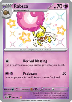 Rabsca Shiny Rare card from Paldean Fates