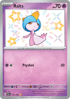 Ralts Shiny Rare card from Paldean Fates