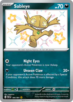 Sableye Shiny Rare card from Paldean Fates
