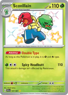 Scovillain Shiny Rare card from Paldean Fates
