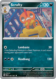 Scrafty Uncommon card from Paldean Fates