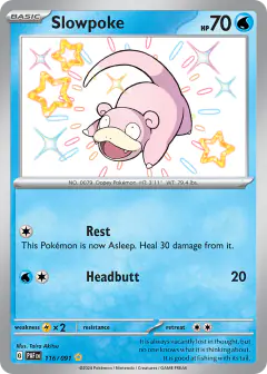 Slowpoke Shiny Rare card from Paldean Fates