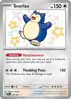 Snorlax Shiny Rare card from Paldean Fates