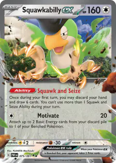Squawkabilly ex Double Rare card from Paldean Fates
