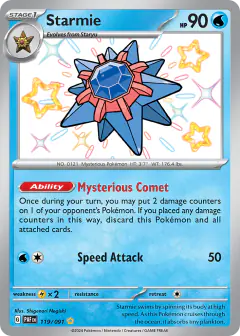 Starmie Shiny Rare card from Paldean Fates