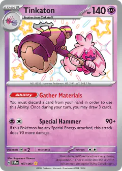 Tinkaton Shiny Rare card from Paldean Fates