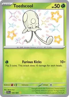 Toedscool Shiny Rare card from Paldean Fates