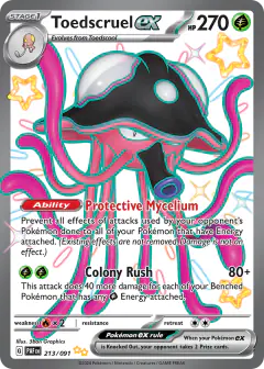 Toedscruel ex Shiny Ultra Rare card from Paldean Fates