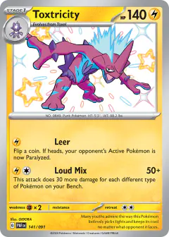 Toxtricity Shiny Rare card from Paldean Fates