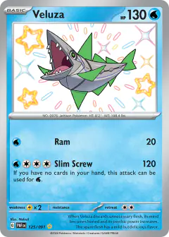 Veluza Shiny Rare card from Paldean Fates