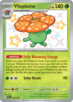 Vileplume Shiny Rare card from Paldean Fates