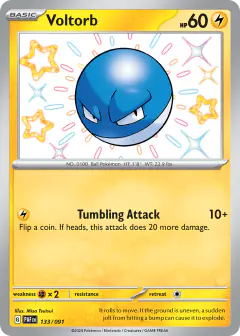 Voltorb Shiny Rare card from Paldean Fates