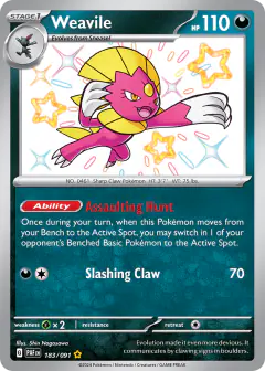 Weavile Shiny Rare card from Paldean Fates
