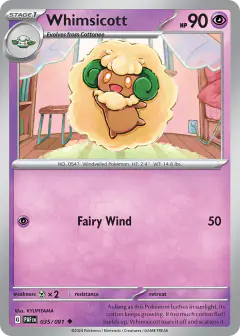 Whimsicott Uncommon card from Paldean Fates