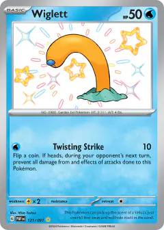 Wiglett Shiny Rare card from Paldean Fates