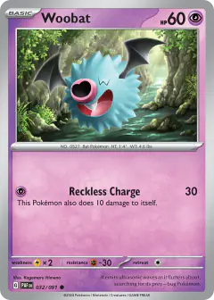 Woobat Common card from Paldean Fates