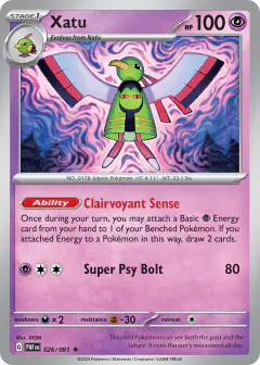Xatu Rare card from Paldean Fates
