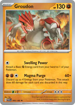 Groudon Rare card from Paradox Rift