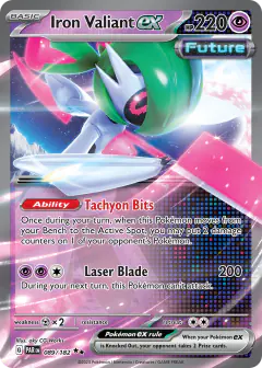 Iron Valiant ex Double Rare card from Paradox Rift