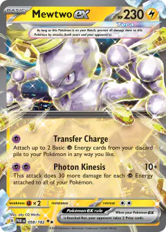 Mewtwo ex Double Rare card from Paradox Rift