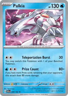 Palkia Rare card from Paradox Rift