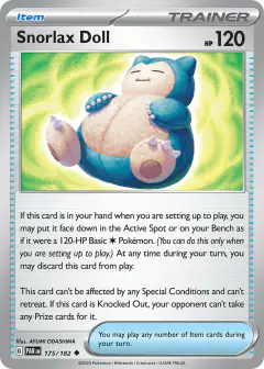 Snorlax Doll Uncommon card from Paradox Rift