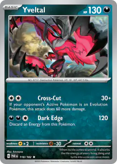 Yveltal Rare card from Paradox Rift