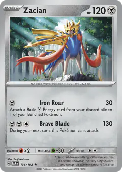 Zacian Rare card from Paradox Rift