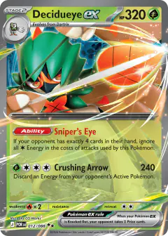 Decidueye ex Double Rare card from Perfect Order