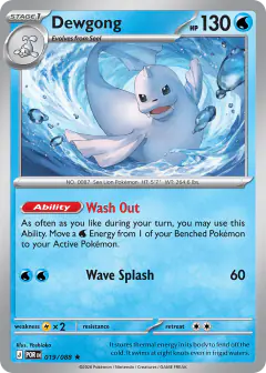 Dewgong Rare card from Perfect Order