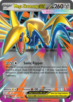 Mega Skarmory ex Double Rare card from Perfect Order