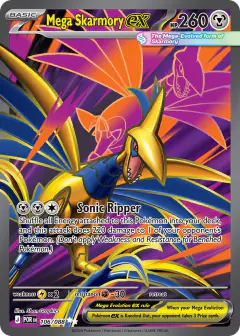 Mega Skarmory ex Ultra Rare card from Perfect Order