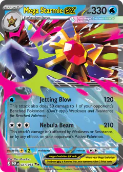 Mega Starmie ex Double Rare card from Perfect Order