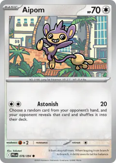 Aipom Common card from Phantasmal Flames