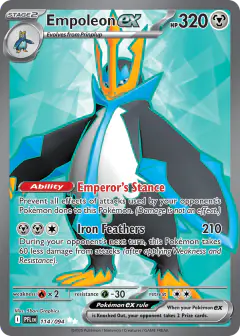 Empoleon ex Ultra Rare card from Phantasmal Flames