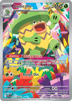 Ludicolo Illustration Rare card from Phantasmal Flames