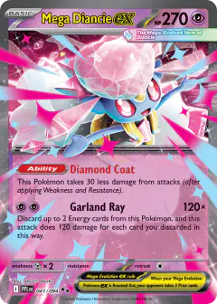 Mega Diancie ex Double Rare card from Phantasmal Flames