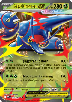 Mega Heracross ex Double Rare card from Phantasmal Flames