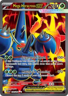 Mega Heracross ex Ultra Rare card from Phantasmal Flames