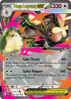 Mega Lopunny ex Double Rare card from Phantasmal Flames