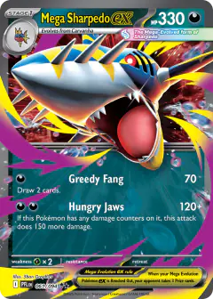 Mega Sharpedo ex Double Rare card from Phantasmal Flames