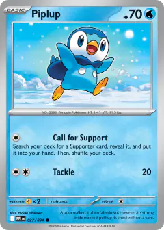 Piplup Common card from Phantasmal Flames