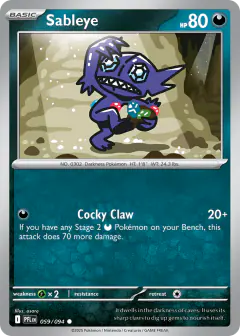 Sableye Common card from Phantasmal Flames