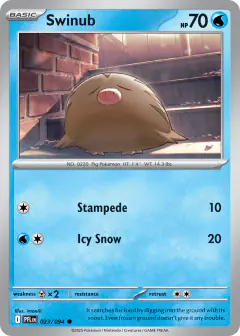 Swinub Common card from Phantasmal Flames